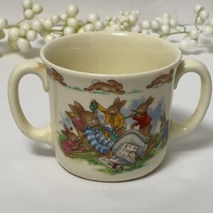 Royal Doulton “Bunnykins” English Fine Bine China Double Handle Mug